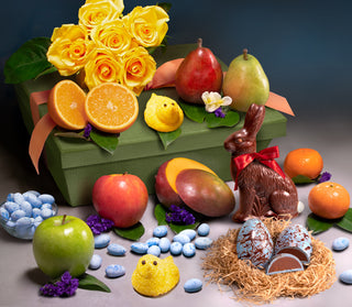 Eggs-ellent Easter Bunny Basket Deluxe with Roses