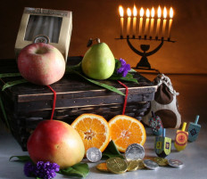 Sweet Lights of Hanukkah Gift Basket $77