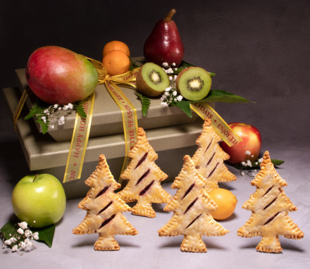 Christmas Tree Hand Pies and Fruit Hamper