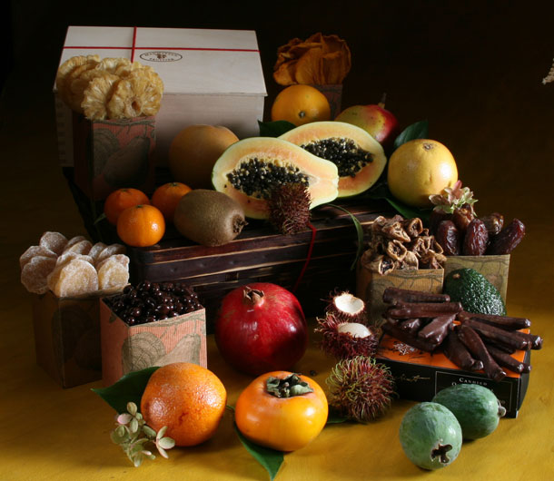 Tropical Fresh Fruit & Dried Fruit Gift Basket