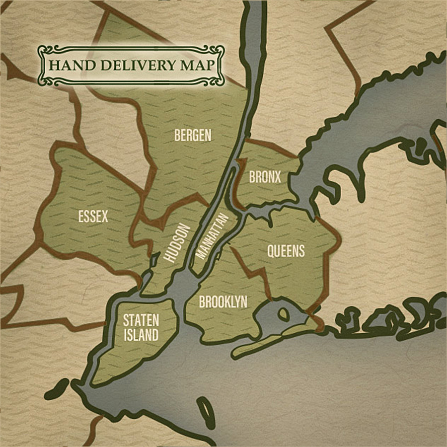 Hand Delivery Map | Manhattan Fruitier
